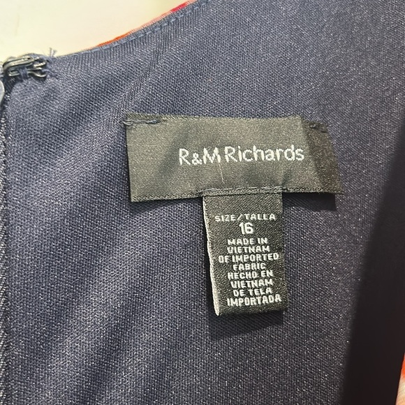 R&M Richards 7316 High Low Short Sleeve Print Dress - Picture 3 of 11